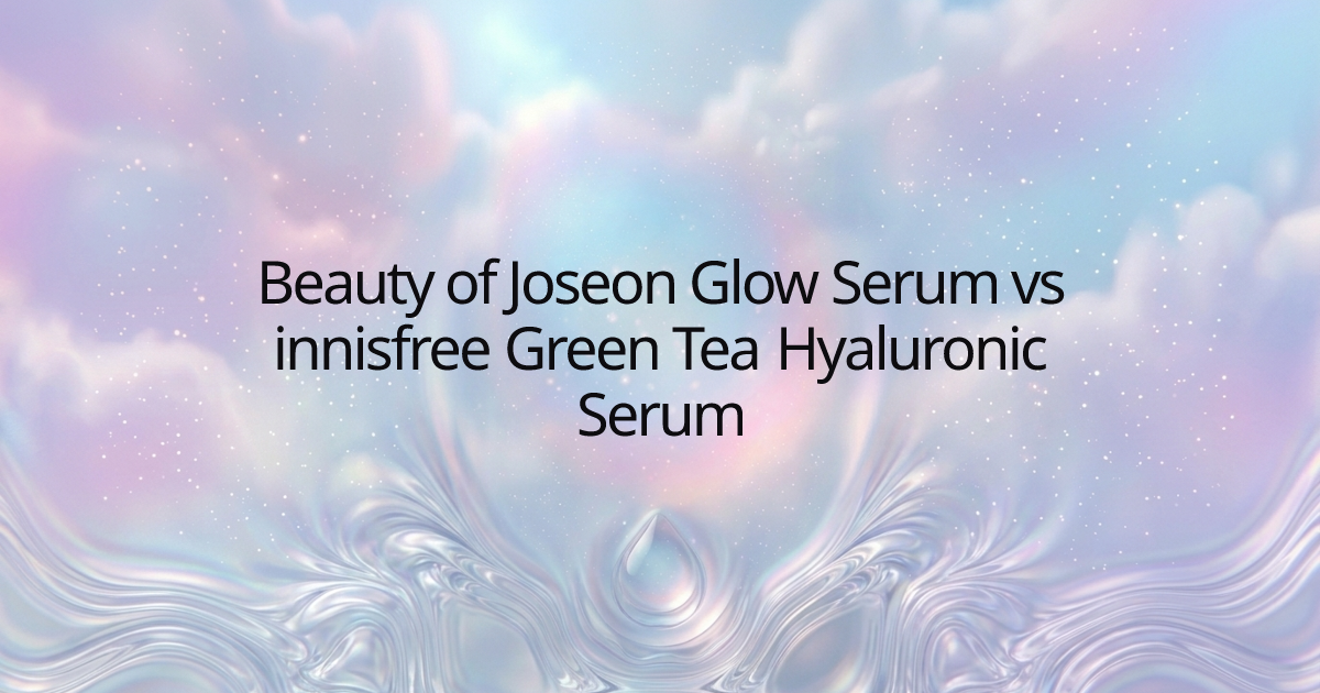 Beauty of Joseon Glow Serum vs innisfree Green Tea Hyaluronic Serum