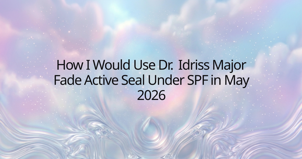 How I Would Use Dr. Idriss Major Fade Active Seal Under SPF in May 2026